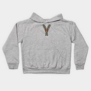 Letter Y- boho design Kids Hoodie